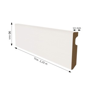 RODALUX RODAPIÉ BLANCO LACADO DM 9CM