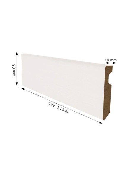 RODALUX RODAPIÉ BLANCO LACADO DM 9CM